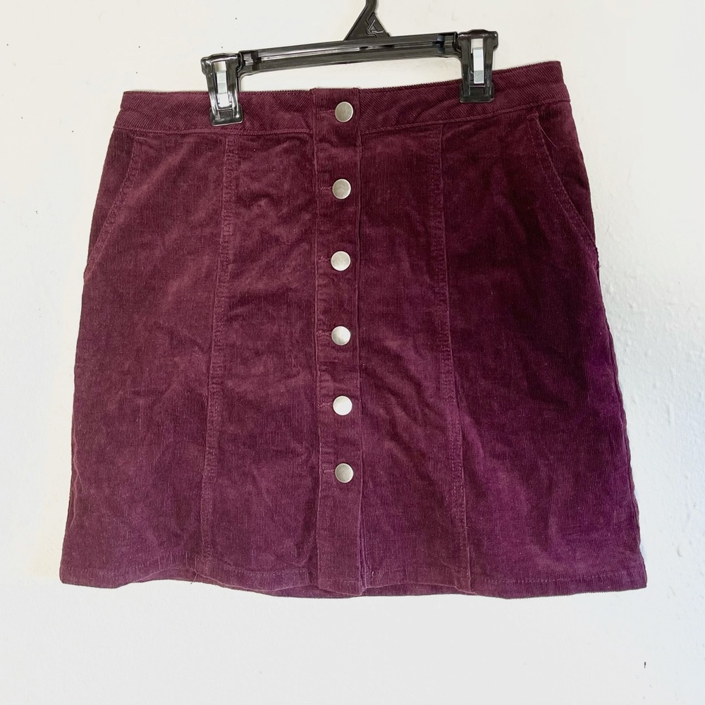 Maurices brand button corduroy velvet mini skirt